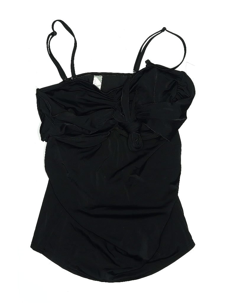 Pre-owned Asos Design Swimsuit Top Black Solid Pattern Swimwear