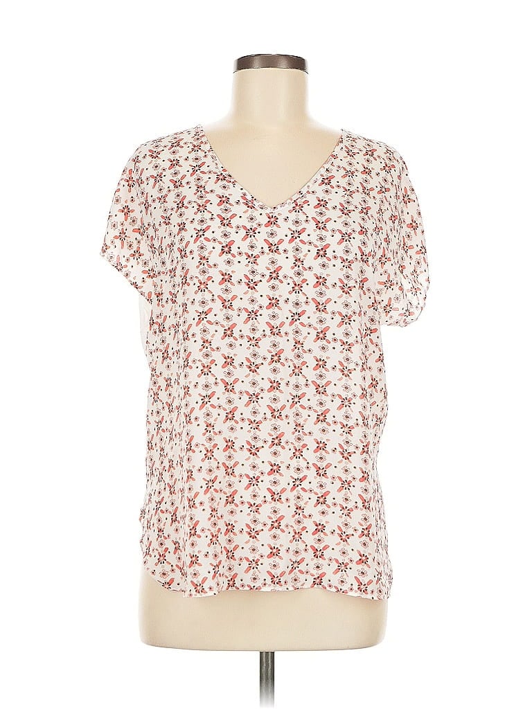 Pre-owned Ann Taylor Loft Outlet Short Sleeve Blouse In White