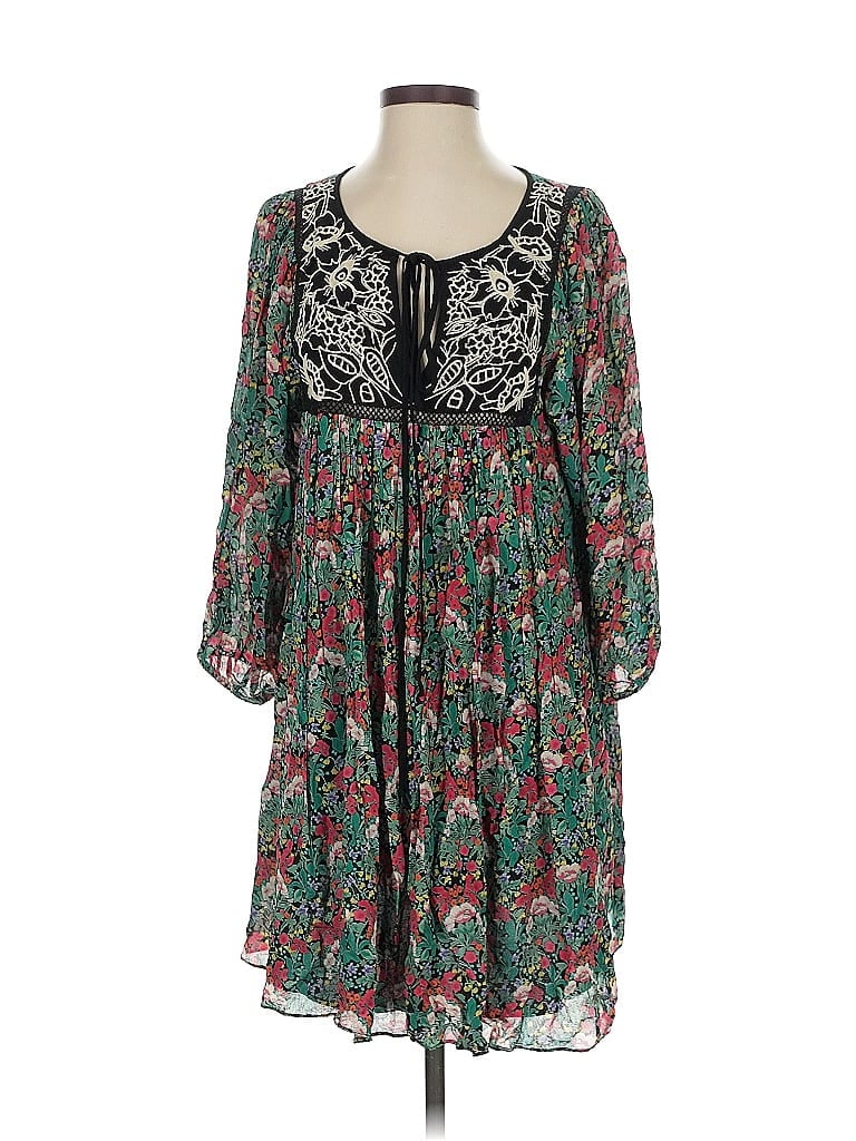 Floreat 100% Viscose Paisley Green Casual Dress Size S - photo 1