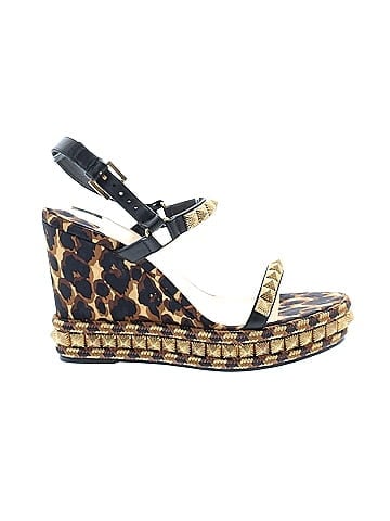 Christian Louboutin Silk Leopard Pira Ryad Wedges (view 1)