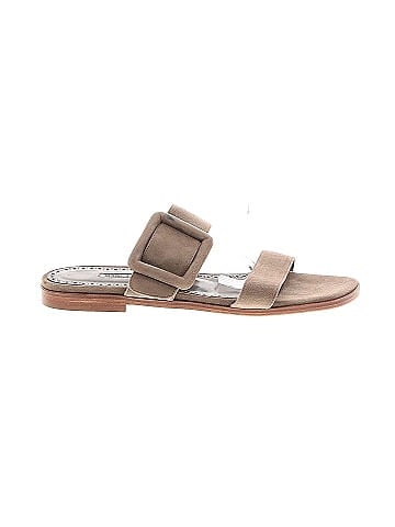 Manolo Blahnik Suede Slide Sandals (view 1)