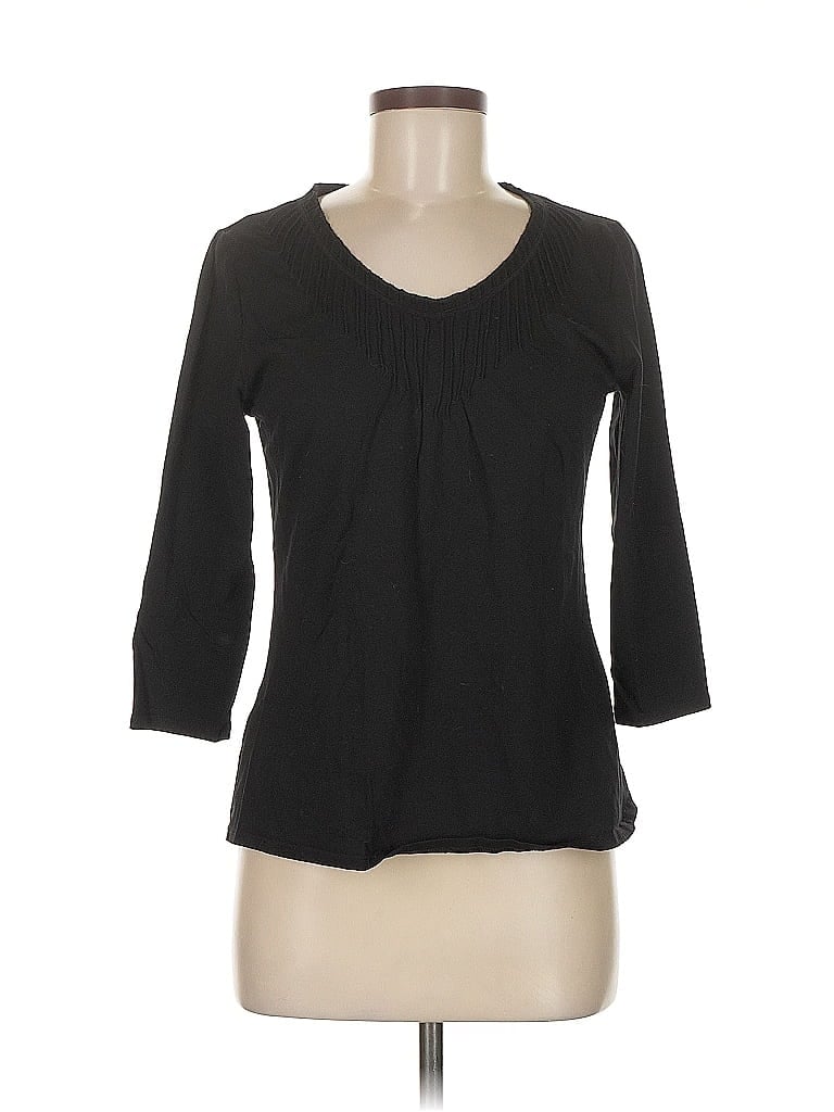 Pre-owned Coldwater Creek 3/4 Sleeve T-shirt In Black