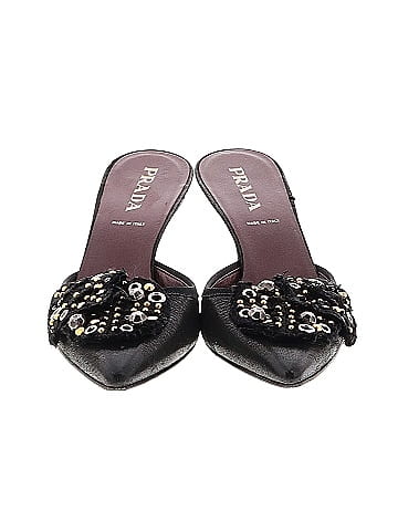 Prada Vintage Leather Embellished Mules (view 2)