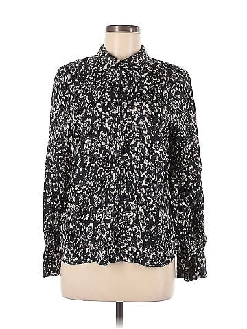 Ecru Long Sleeve Silk Top (view 1)