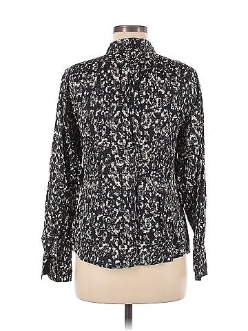 Ecru Long Sleeve Silk Top (view 2)