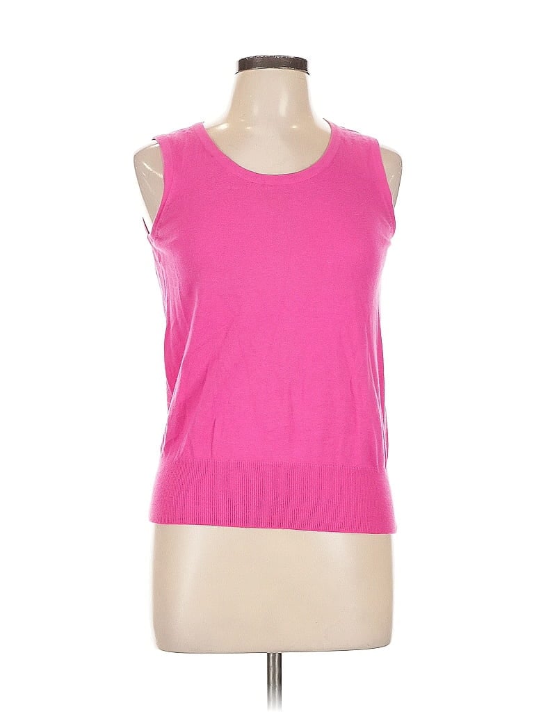 Pre-owned Christina Sleeveless Top Pink Scoop Neck Tops