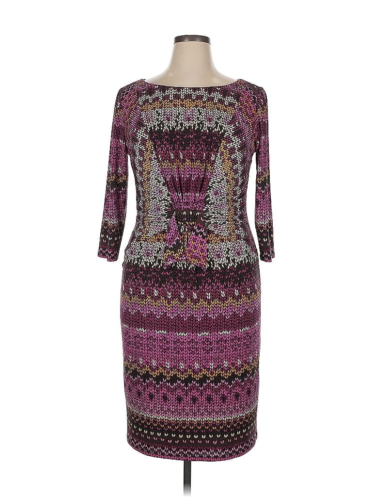 David Meister Paisley Purple Cocktail Dress Size 14 - photo 1