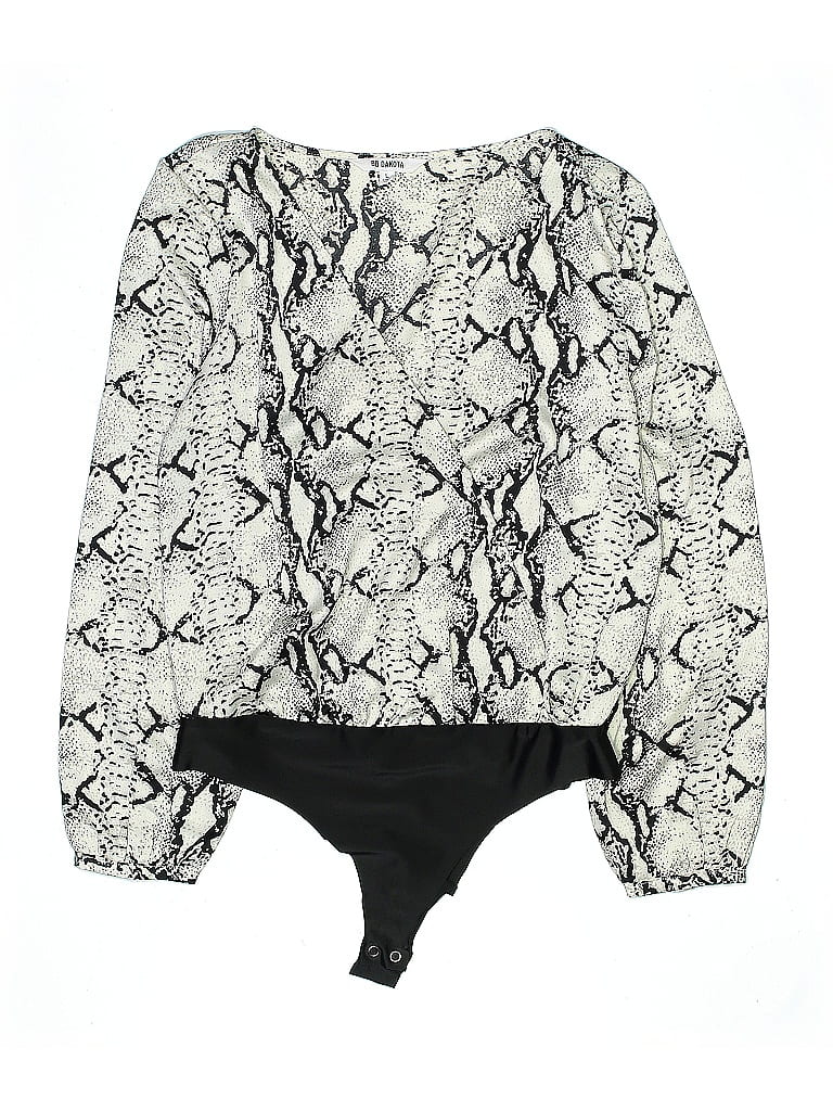 Pre-owned Bb Dakota Long Sleeve Blouse In Silver