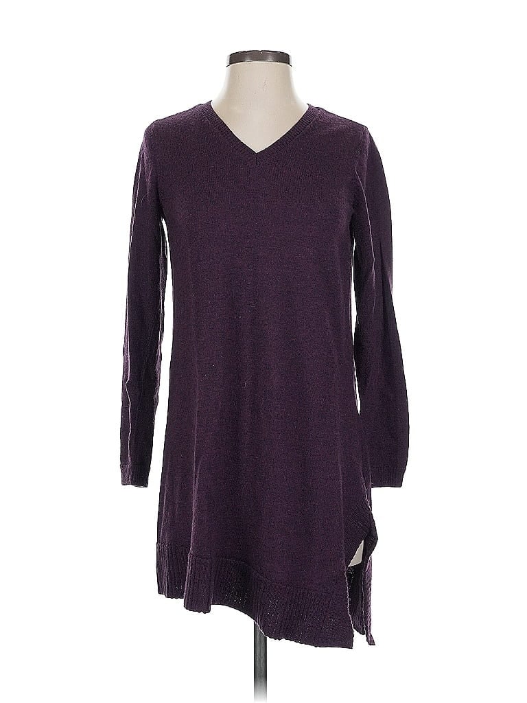 Pre-owned Eileen Fisher Wool Pullover Sweater In Burgundy