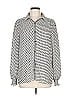 Max Studio 100% Polyester Houndstooth Silver Long Sleeve Blouse Size L - photo 1