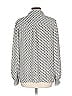 Max Studio 100% Polyester Houndstooth Silver Long Sleeve Blouse Size L - photo 2