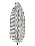 Max Studio 100% Polyester Houndstooth Silver Long Sleeve Blouse Size L - photo 5