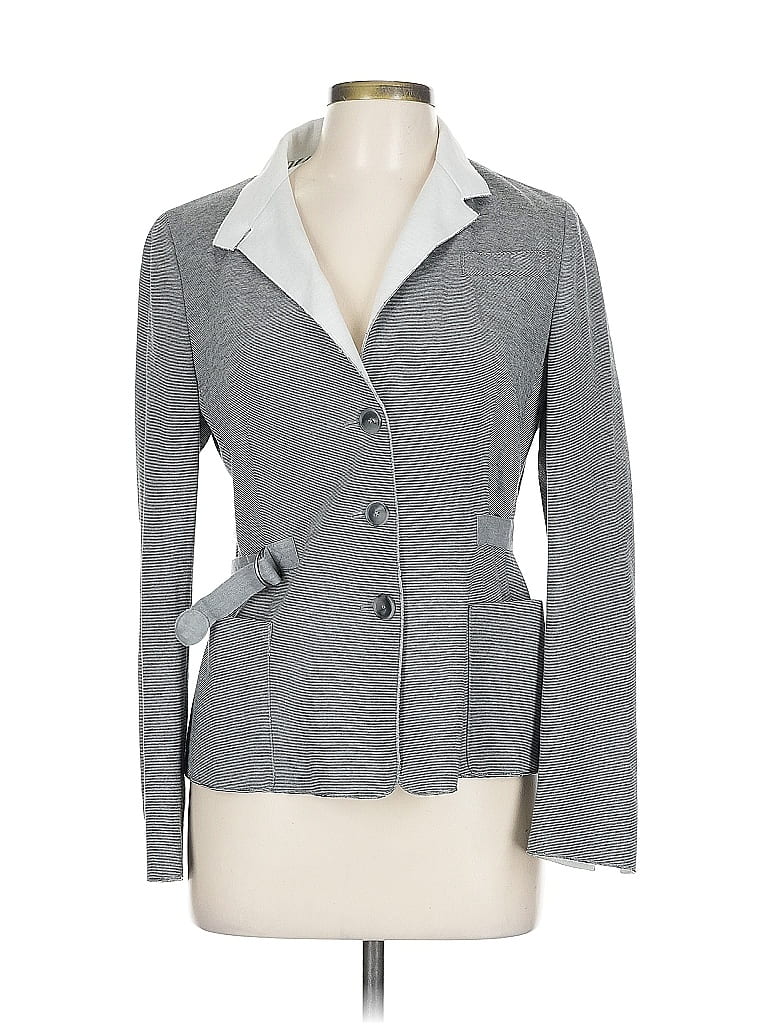 Akris Punto Stripes Gray Blazer Size 10 - photo 1