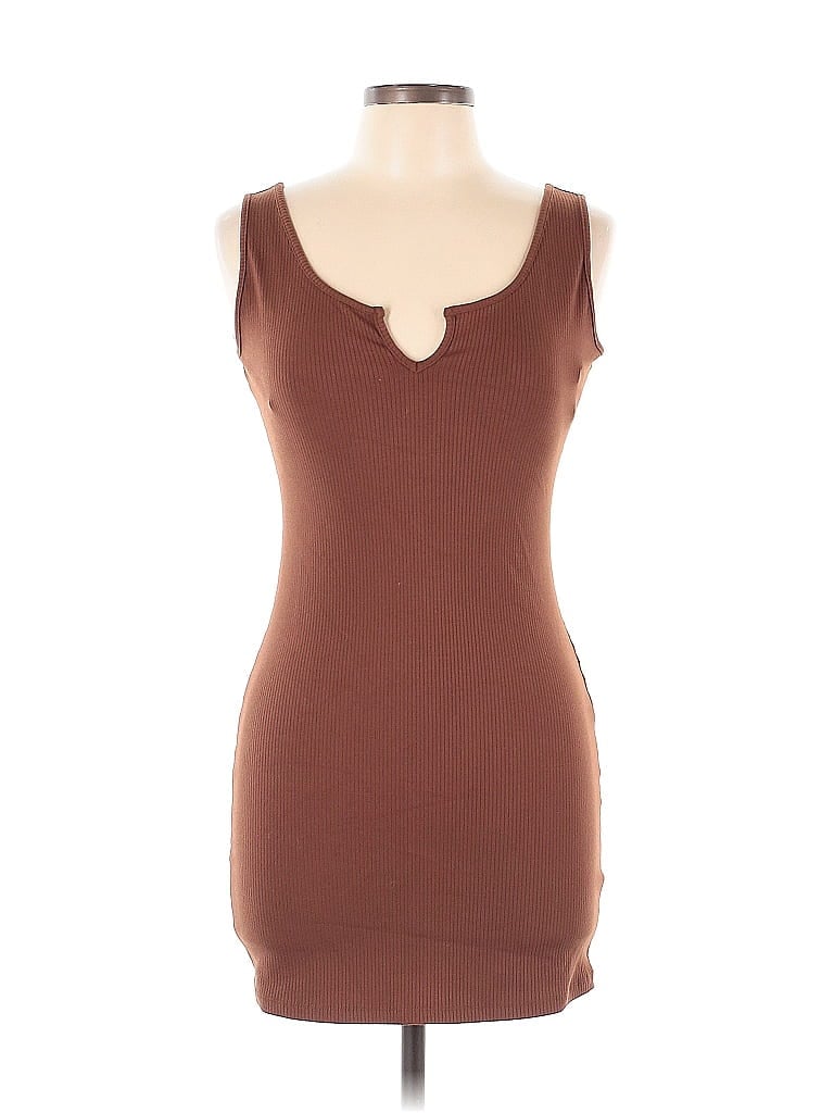 Windsor Solid Brown Casual Dress Size L - photo 1