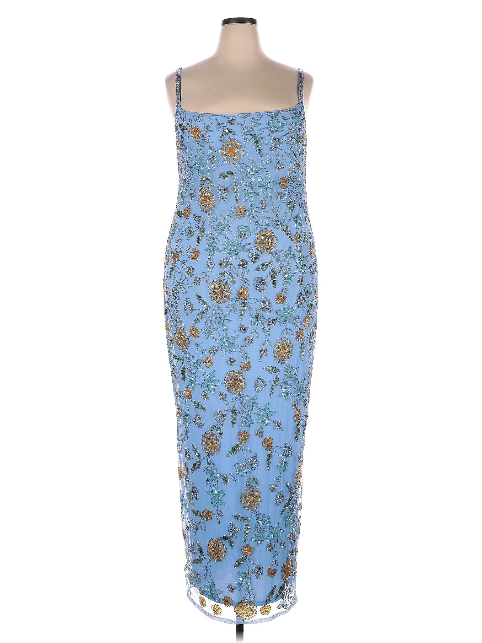 Mac Duggal 100% Polyester Blue Cocktail Dress Size 16