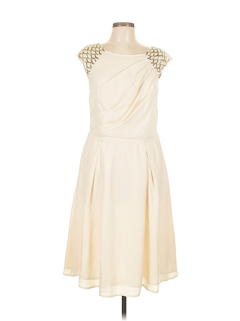 eShakti 100% Polyester Ivory Cocktail Dress Size 12 - photo 1