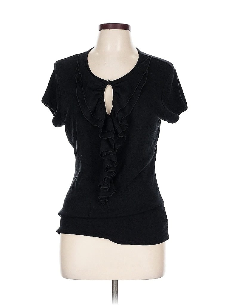 Magaschoni 100% Cotton Black Short Sleeve Top Size L (estimated) - photo 1