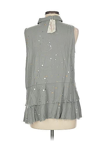 Mystree Sleeveless Button-Down Shirt (view 2)