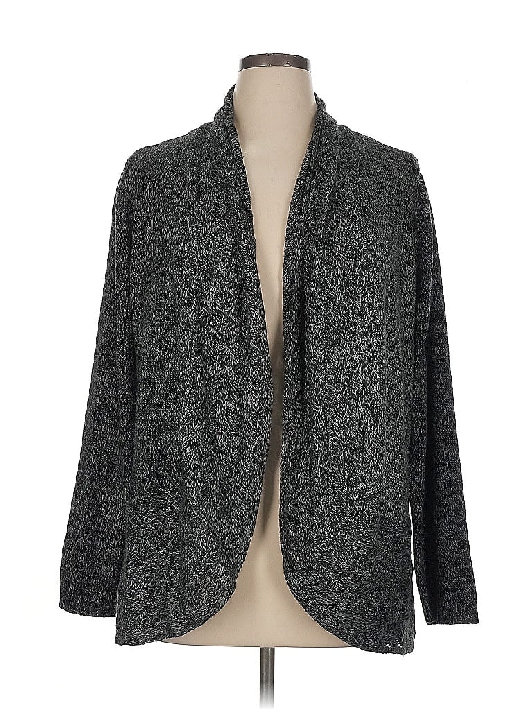 Pre-owned Karen Scott Cardigan Sweater In Gray