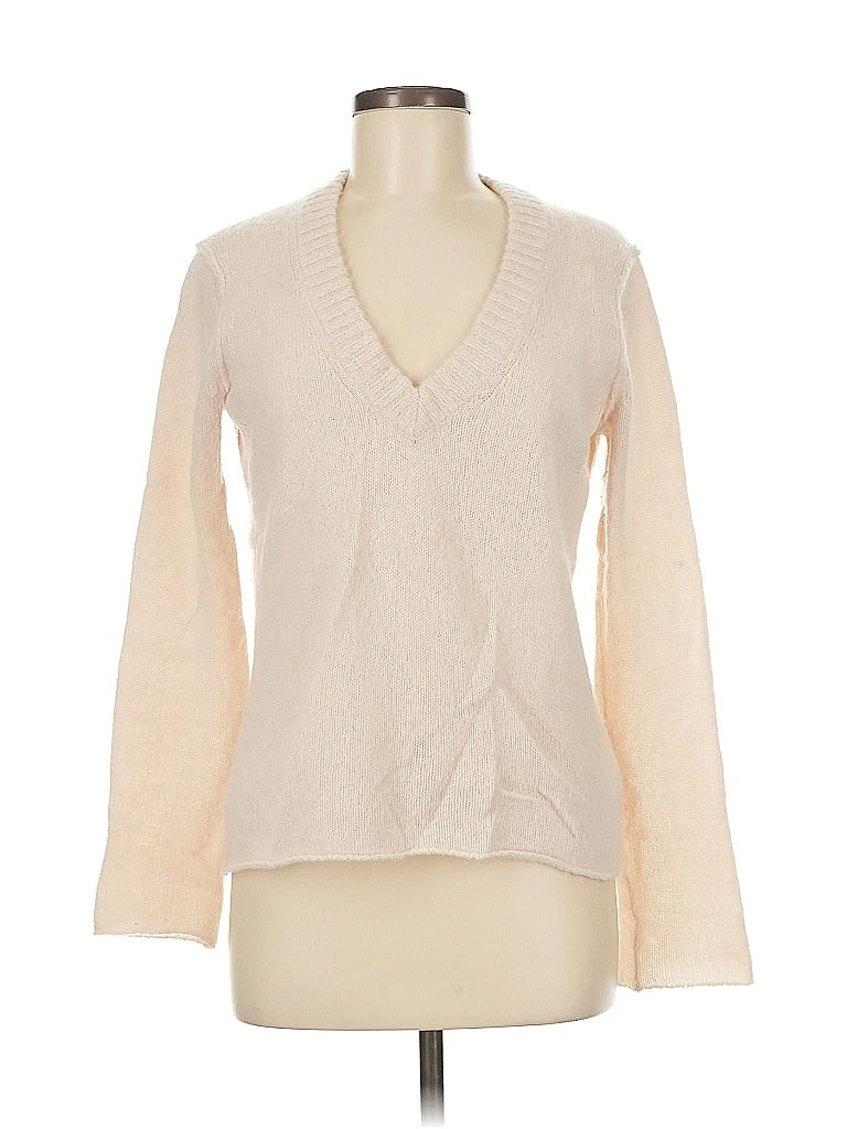 James Perse 100% Cashmere Ivory Cashmere Pullover Sweater Size M - photo 1