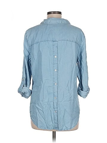 Soho JEANS NEW YORK & COMPANY 3/4 Sleeve Button-Down Shirt (view 2)