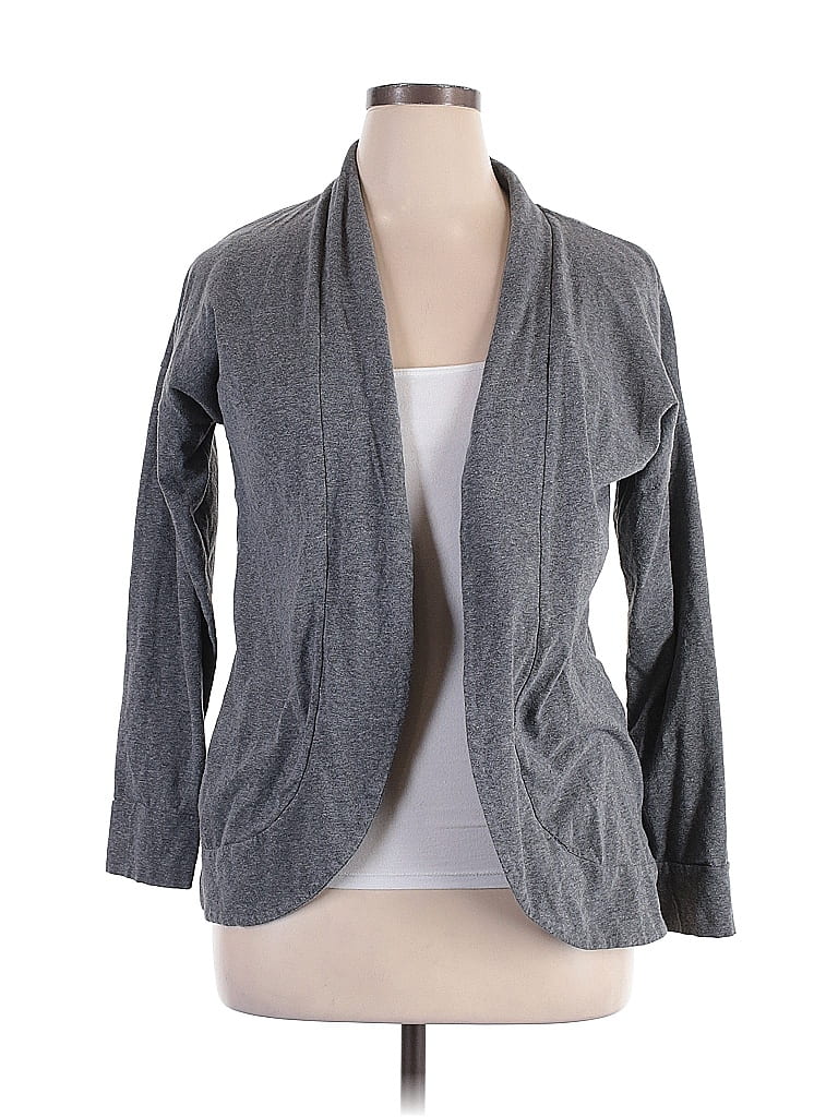 Pre-owned Danskin Cardigan Sweater In Gray