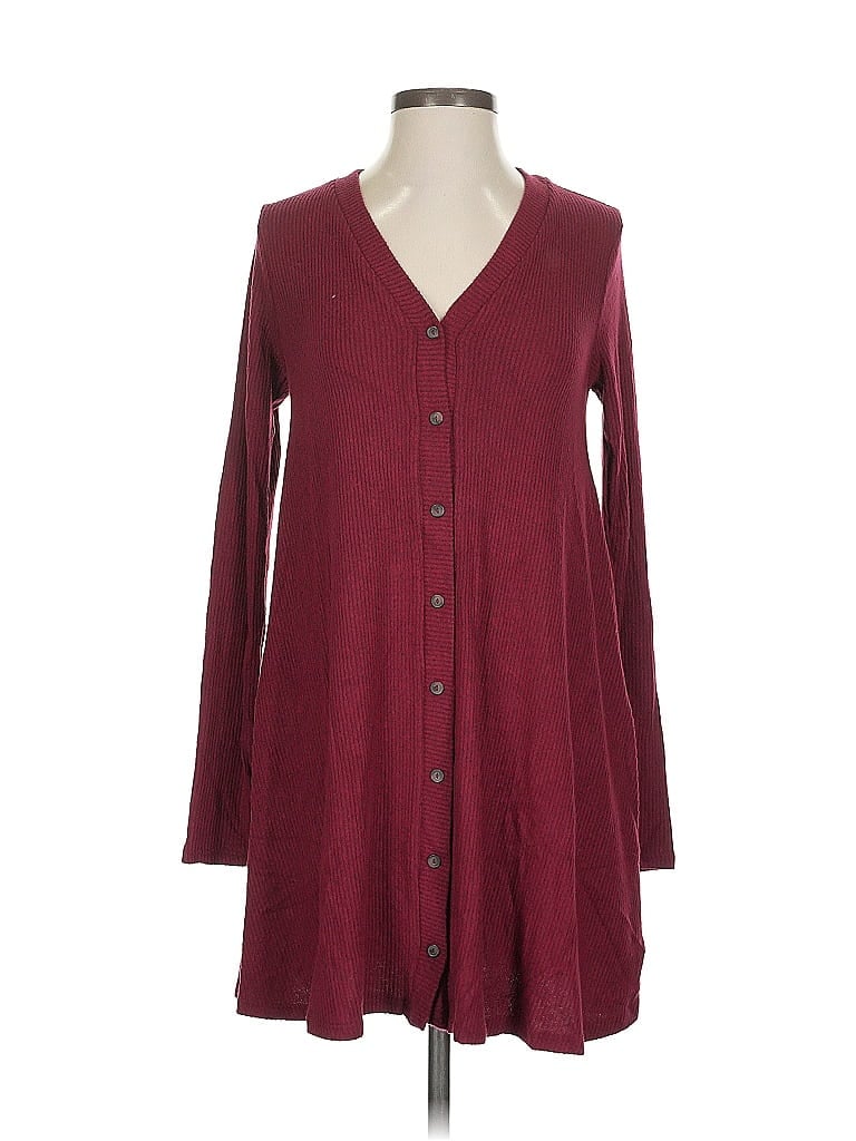 Pre-owned Lulus Cardigan Sweater In Burgundy