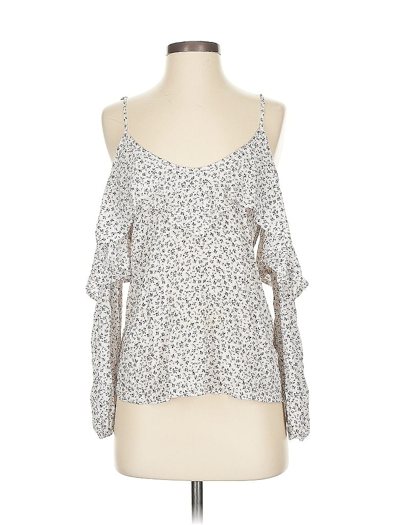 Pre-owned Abercrombie & Fitch 3/4 Sleeve Blouse In White