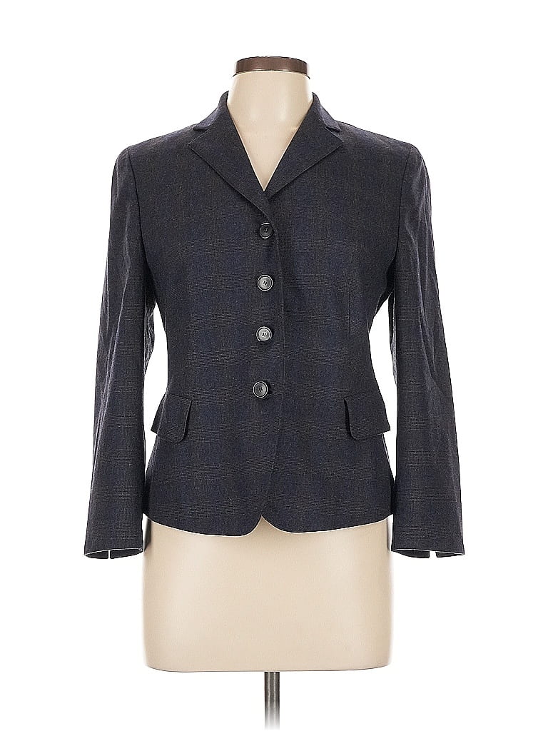 Akris Punto Gray Blue Wool Blazer Size 8 - photo 1