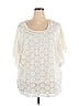 JM Collection 100% Polyester Ivory Short Sleeve Blouse Size 3X - photo 1