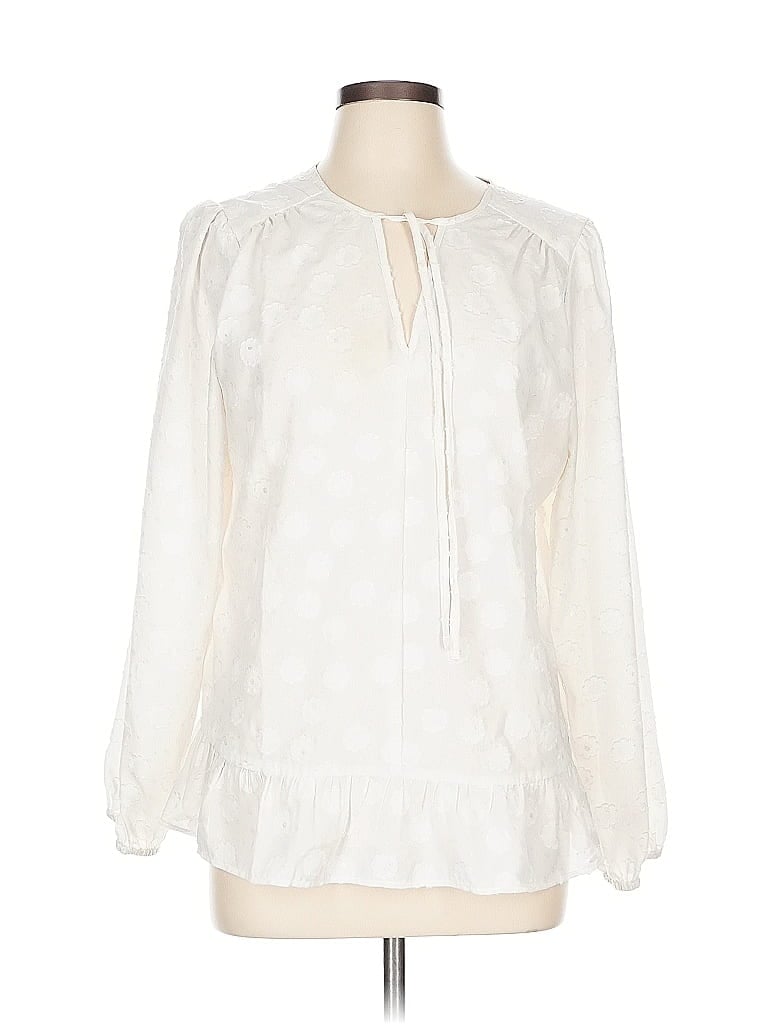 Pre-owned Ann Taylor Loft 3/4 Sleeve Blouse In White