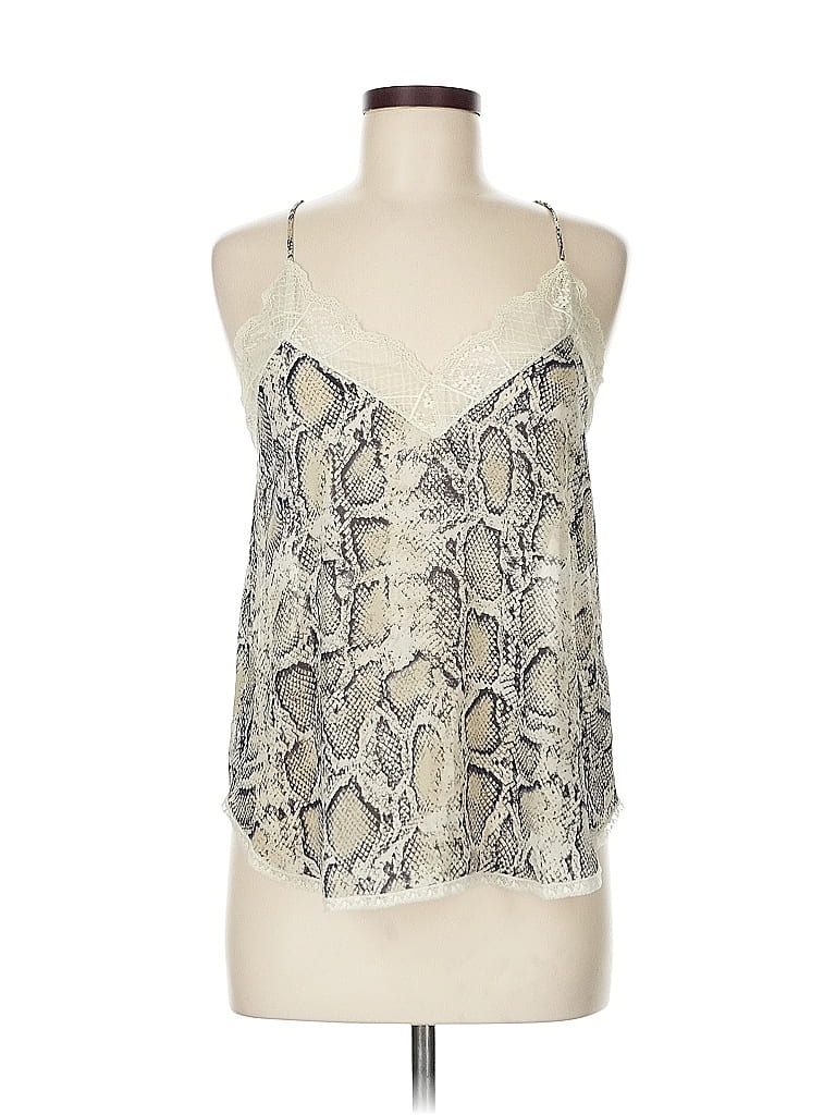 Lovestitch 100% Polyester Animal Print Graphic Ivory Sleeveless Blouse Size M - photo 1
