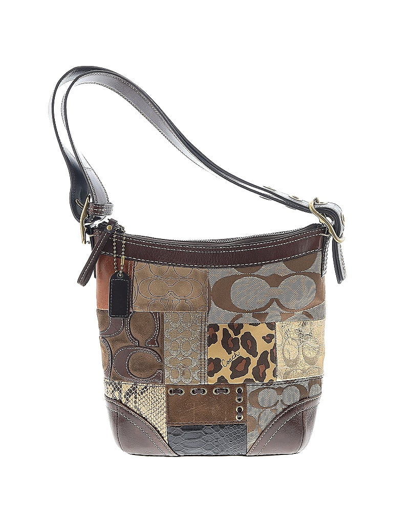 Coach Factory 100% Leather Animal Print Graphic Brown Leather Shoulder Bag One size - photo 1