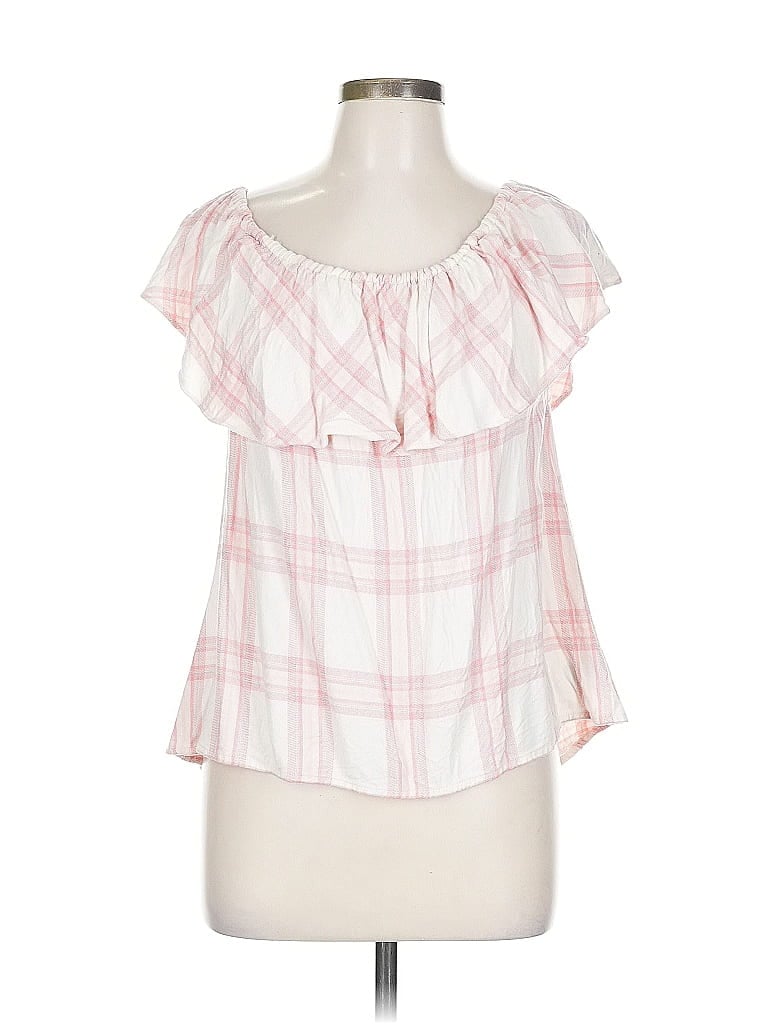 Pre-owned Sanctuary Short Sleeve Blouse In White