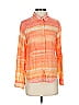Cloth & Stone 100% Rayon Stripes Orange Long Sleeve Button-Down Shirt Size S - photo 1