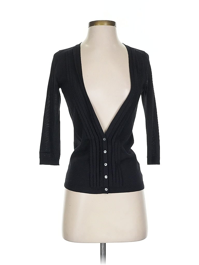 Pre-owned Theory Wool Cardigan Sweater In Black