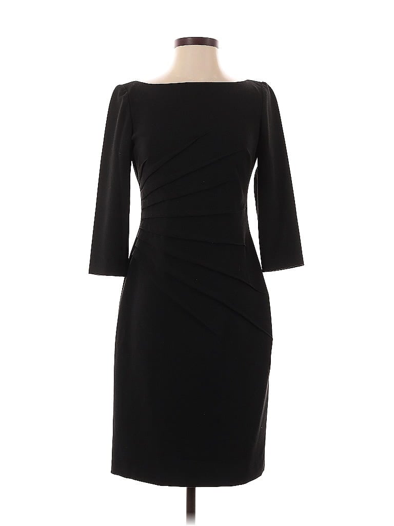 David Meister Solid Black Cocktail Dress Size 2 - photo 1