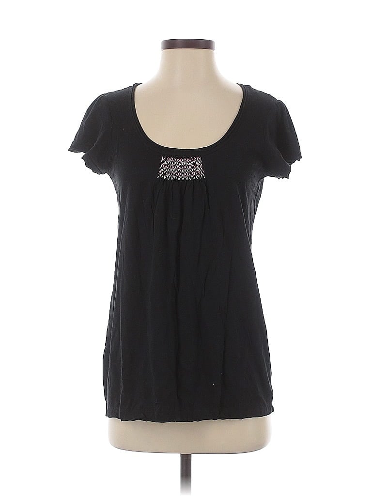 Hue Black Short Sleeve Top Size S - photo 1