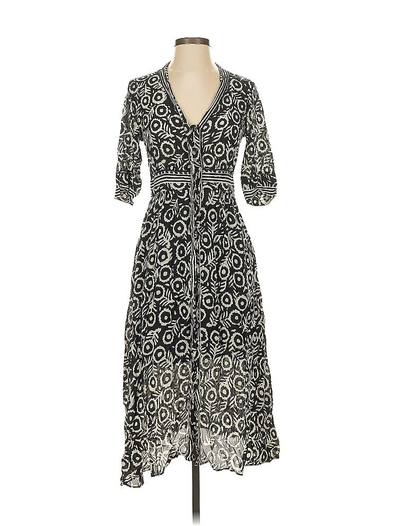 Sea New York 100% Viscose Paisley Black Casual Dress Size 2 - photo 1
