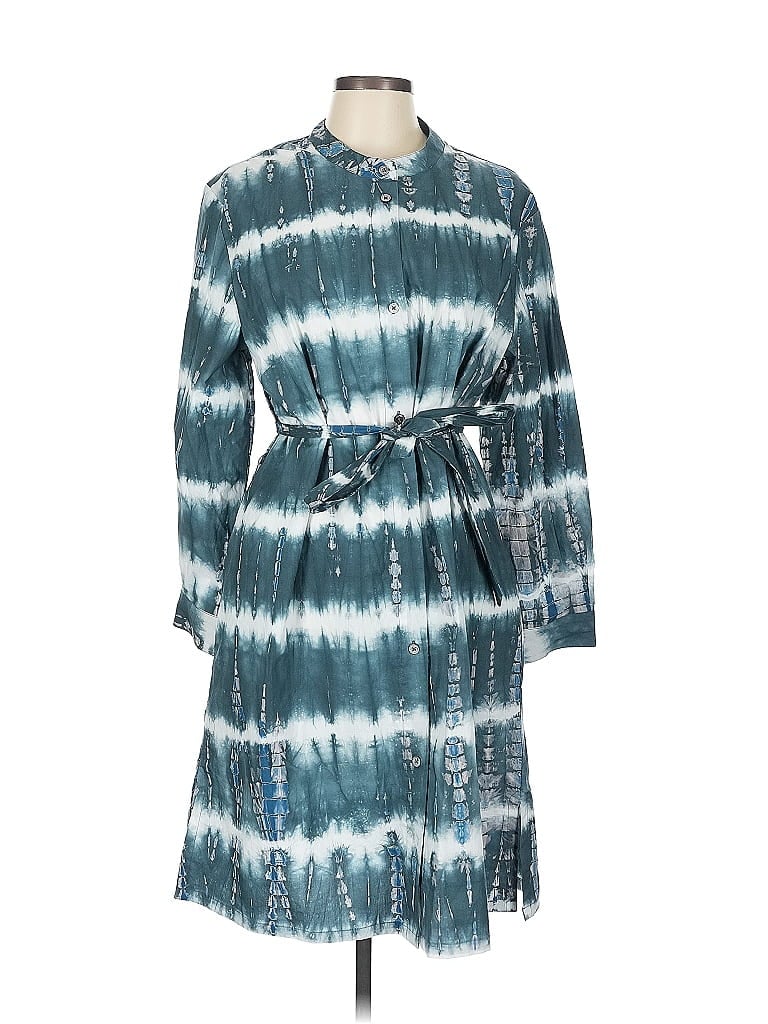 Sea New York 100% Cotton Tie-dye Teal Casual Dress Size L - photo 1