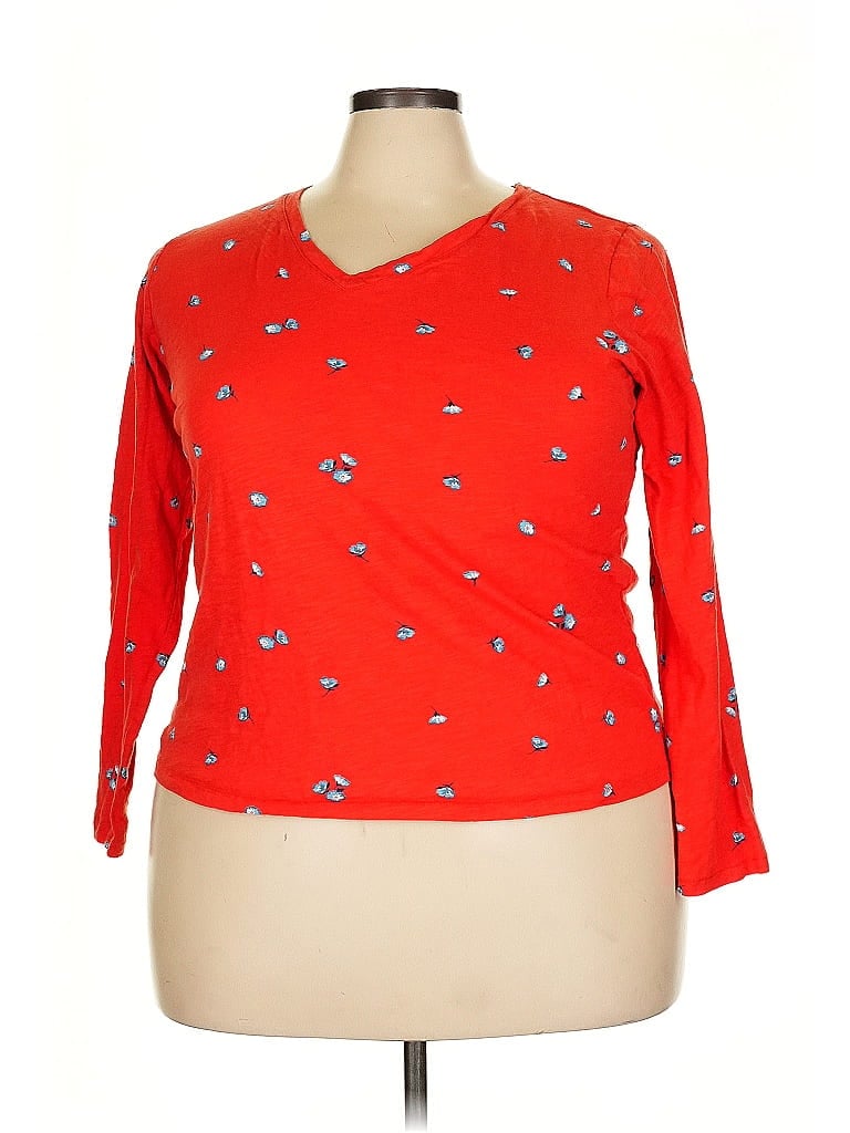 Pre-owned Sonoma Goods For Life 3/4 Sleeve T-shirt In Red