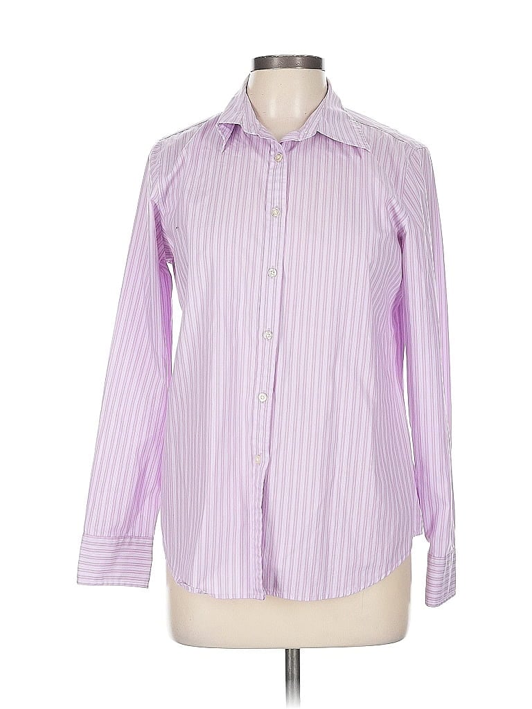 Pre-owned Charter Club Long Sleeve Button Down Shirt In Purple