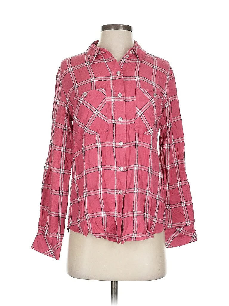 Pre-owned Sanctuary Long Sleeve Button Down Shirt In Pink