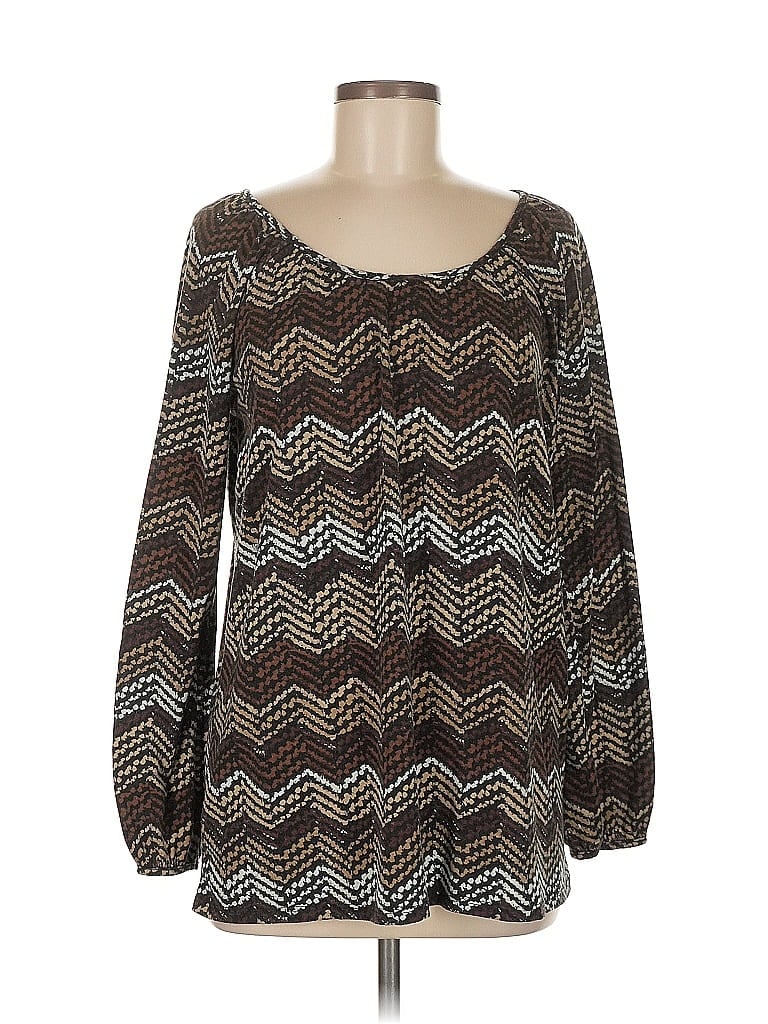 Charming Charlie Brown Long Sleeve Blouse Size M - photo 1