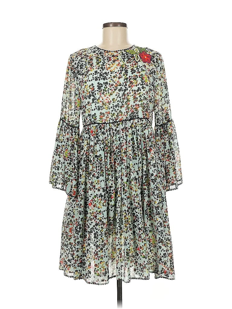 Bhanuni by Jyoti 100% Rayon Print Green Casual Dress Size 8 - photo 1