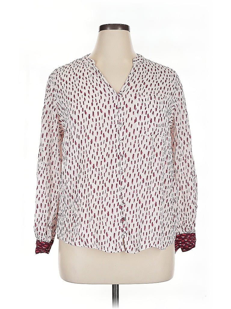 Pre-owned White Stuff Long Sleeve Blouse In Burgundy
