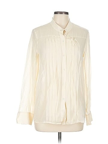 Theory Long Sleeve Silk Top (view 1)