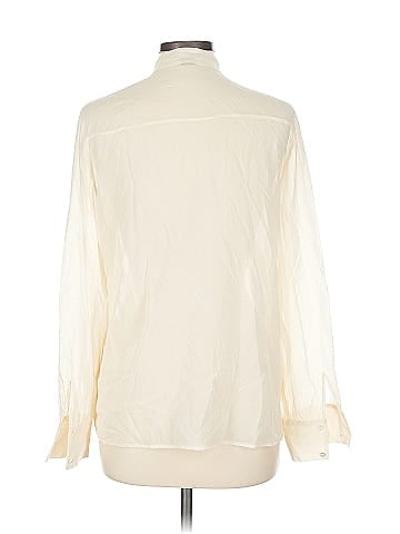 Theory Long Sleeve Silk Top (view 2)