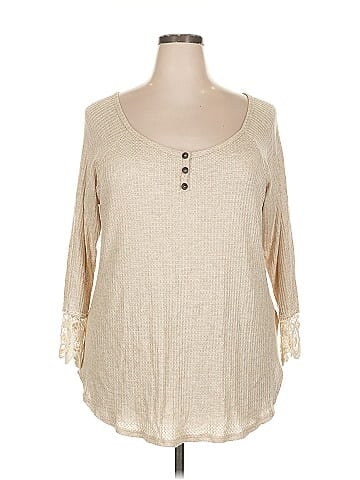 A.gain 3/4 Sleeve Henley (view 1)