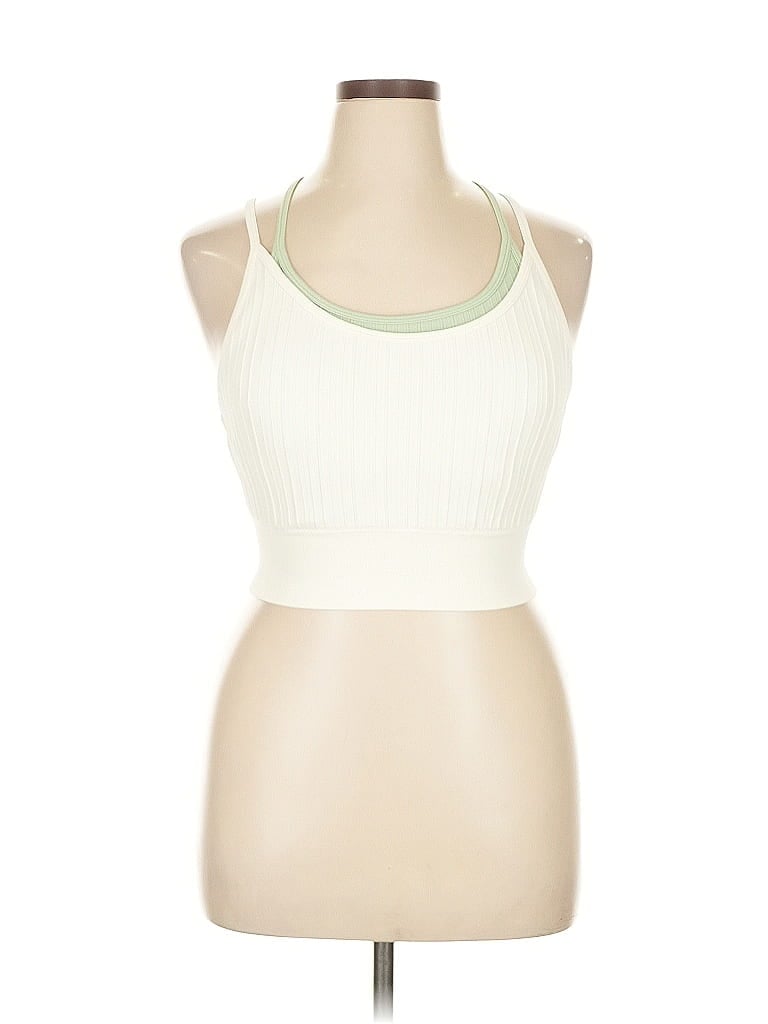 UNBRANDED Pre-owned Tank Top Ivory Halter Neckline Tops In White